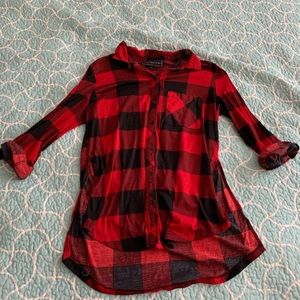 Red Plaid Button Up